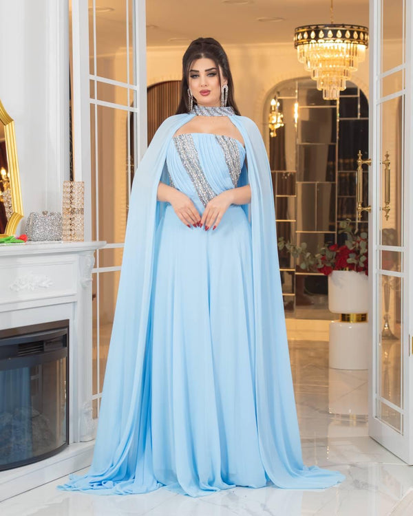 فستان ازرق سماوي